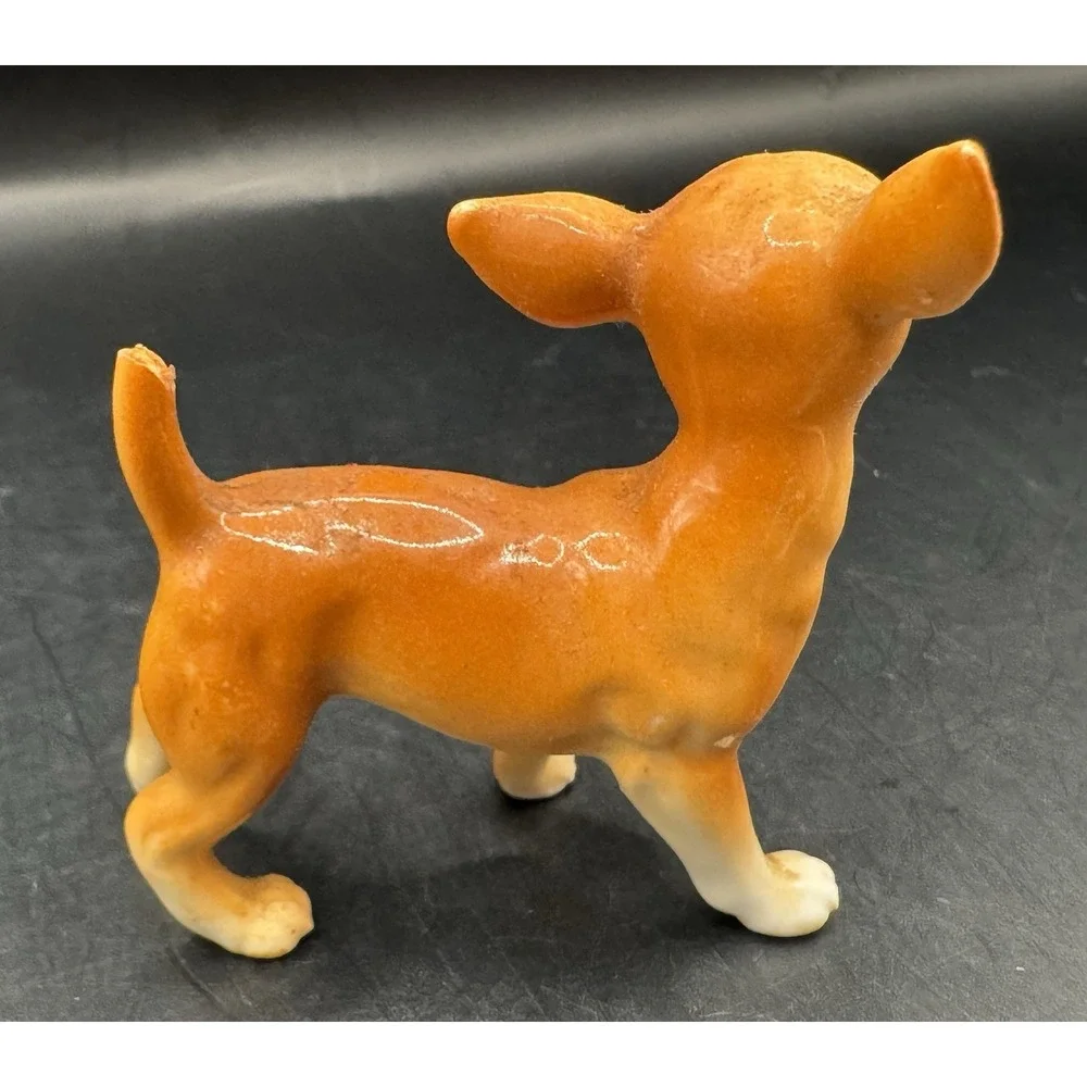 Lot Of 3 Vintage Ceramic Chihuahua Dogs Trinket Shelf Display Decor READ NOTES